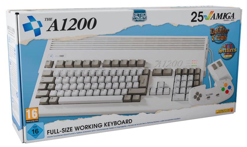 The A1200 packaging featuring the official Amiga logo