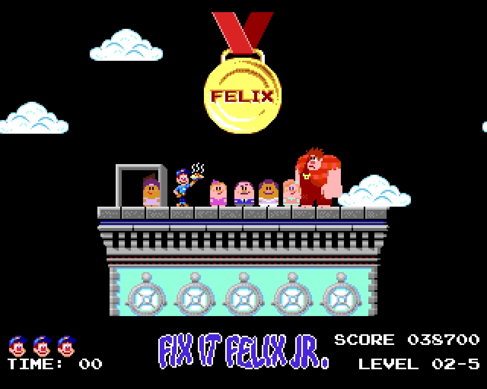 Screenshot from Fix It Felix Jr. on the ZX Spectrum Next